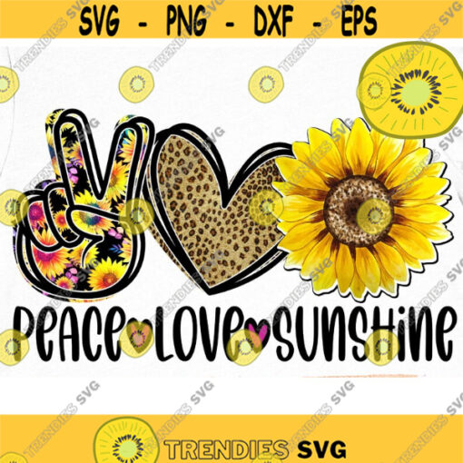 Peace Love Sunshine Leopard PNG Sublimation Print Direct Print File Summer PNG Kindness Designs Be Kind Positive Quotes Sunflower Design 705 .jpg
