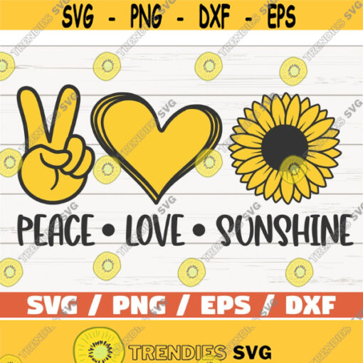 Peace Love Sunshine SVG Cut File Cricut Commercial use Instant Download Sunflower SVG Design 666