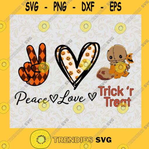 Peace Love Trick or treatHalloween SVG PNG EPS DXF Silhouette Cut Files For Cricut Instant Download Vector Download Print File