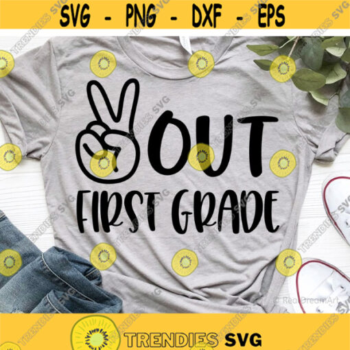 Peace Out Fifth Grade Svg Last Day of School Svg Boy 5th Grade Svg Summer Break Kids Graduation Shirt Svg Cut File for Cricut Png