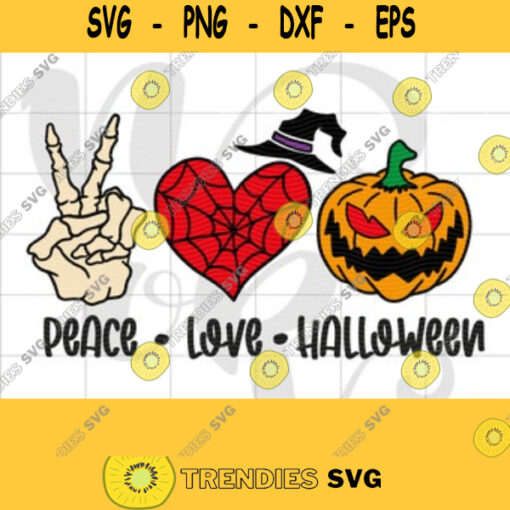 Peace love Halloween svg Halloween svg Halloween Sublimation png Witch svg skeleton hand svg pumpkin svg for Cricut. 510