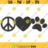 Peace love paw svg paw svg dog paw svg cat paw svg png dxf Cutting files Cricut Cute svg designs print Design 525