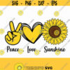 Peace love sunshine svg Sunflower svg Peace Love SVG Hand Peace Sign SVG Hand Drawn Heart Svg svg for Cricut Silhouette png jpg dxf Design 72