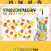 Peach Banana Starbucks svg Fruit Starbucks Full Wrap svg Summer Starbucks Cold Cup svg for Cricut