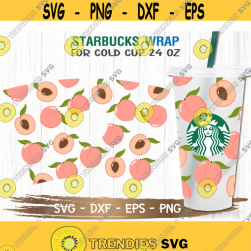 Peach Starbucks Cup SVG Peach SVG DIY Venti for Cricut 24oz venti cold cup Instant Download Design 97