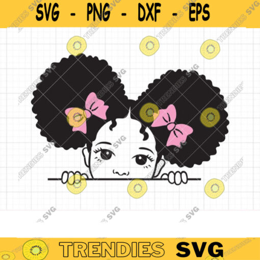 Peekaboo Afro Girl Svg Clipart Black Afro Puff Girl Peeking African American Black Girl Peeking Peek A Boo Kid SVG DXF PNG Clipart Cut Files copy