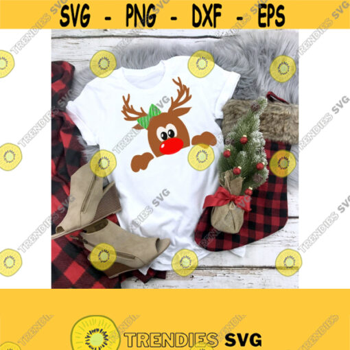 Peeping Reindeer Svg Reindeer Monogram Svg Christmas Monogram Svg SVG DXF EPS Ai Pdf Png Jpeg Digital Cut Files Print Files Design 550