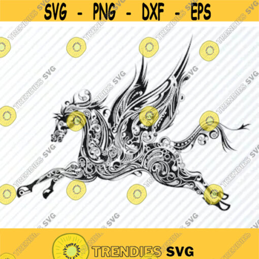 Pegasus Art SVG Files Clipart Clip Art Silhouette Vector Images Ornament SVG Image Eps Png Dxf Design 182