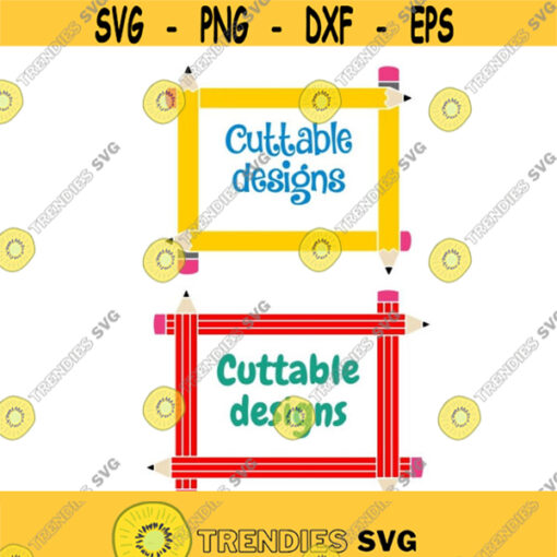 Pencil Frames School Cuttable Design SVG PNG DXF eps Designs Cameo File Silhouette Design 1553