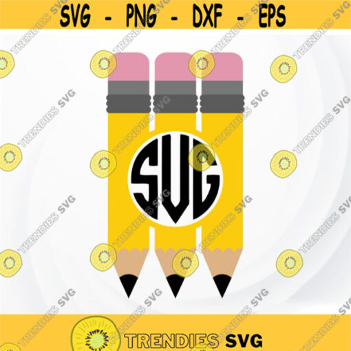 Pencil SVG Pencil Monogram SVG Teacher svg Pencil SVG cut file Cricut School svg Education svg Pencil silhouette Back to school svg Design 387.jpg