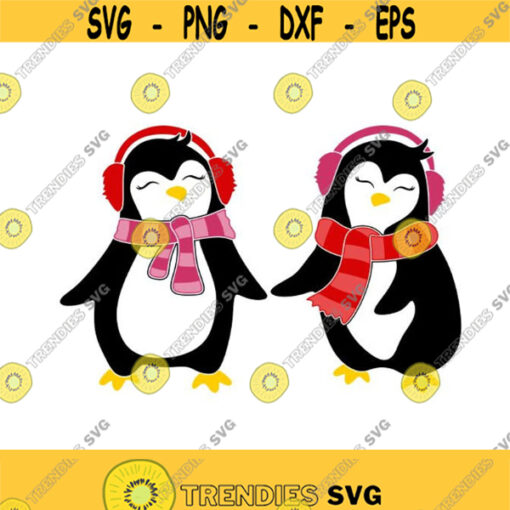 Penguin Chilly Winter cuttable Design SVG PNG DXF eps Designs Cameo File Silhouette Design 952