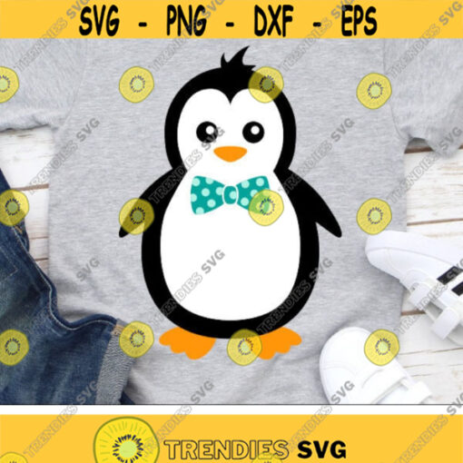 Penguin Svg Cute Penguin Svg Kids Cut File Kawaii Svg Dxf Eps Png Baby Winter Clipart Monogram Svg Kid Shirt Design Silhouette Cricut Design 2875 .jpg