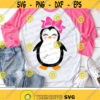 Penguin Svg Girl Penguin Svg Kids Cut Files Penguin with Bow Svg Dxf Eps Png Baby Winter Clipart Kid Shirt Design Silhouette Cricut Design 918 .jpg