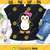 Penguin Svg Penguin with Bow Svg Girls Cut Files Girl Penguin Svg Dxf Eps Png Baby Kids Shirt Design Winter Clipart Silhouette Cricut Design 3094 .jpg