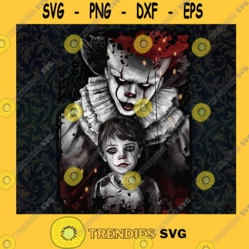 Pennywise And Wednesday Addams SVG PNG EPS DXF Gifts Halloween SVG