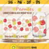 Peonies Libbey Can Glass Wrap svg DIY for Libbey Can Shaped Beer Glass 16 oz cut file for Cricut and Silhouette Instant Download Design 266