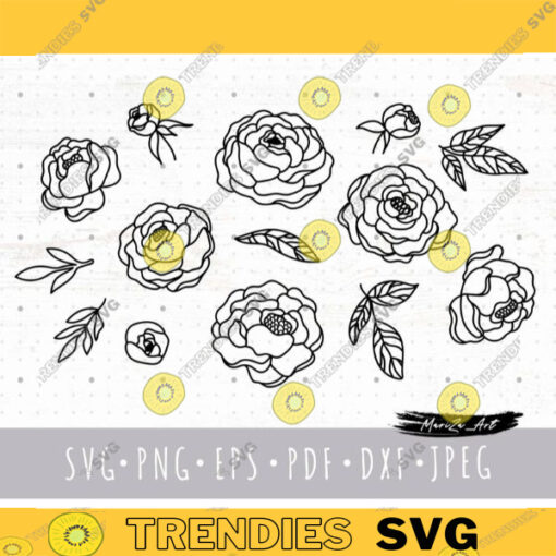 Peony SVG bundle Peonies SVG PNG clipart Floral bouquet svg Flower garden svg files for cricut Flowers for mom art Botanical svg