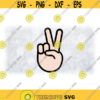 People Clipart Light Skin Emoji for Peace Sign Two Finger Hand Gesture Indicates Kindness Getting Along Digital Download SVG PNG Design 1142