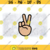 People Clipart Tanned Skin Emoji for Peace Sign Two Finger Hand Gesture Indicates Kindness Getting Along Digital Download SVG PNG Design 1028