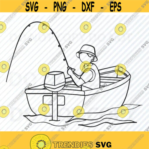 Person Fishing Svg file for cricut Image Fishing Silhouette Fish Clipart Fishing Boat SVG Eps Fishing Png Fishing Dxf cnc file Design 532