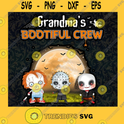 Personalized Grandmas Bootiful Crew ShirtHorror Characters ChibiCustom Name Scream Movie ShirtHalloween Autumn ShirtGifts For Family