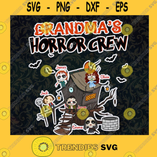 Personalized Grandmas Horror Crew PNG Horror Crew Halloween Horror Movie Gifts