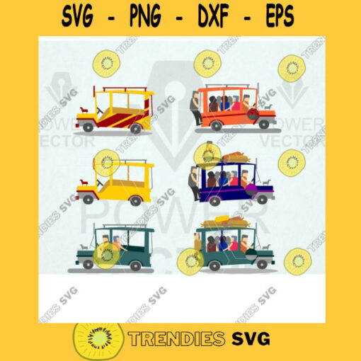 Philippine Jeepney Clip Art. Pinoy Jeep Svg. Passenger Jeepney Cartoon Png Clip Art Printable File. Jeepney Iron On Vector Instant Download