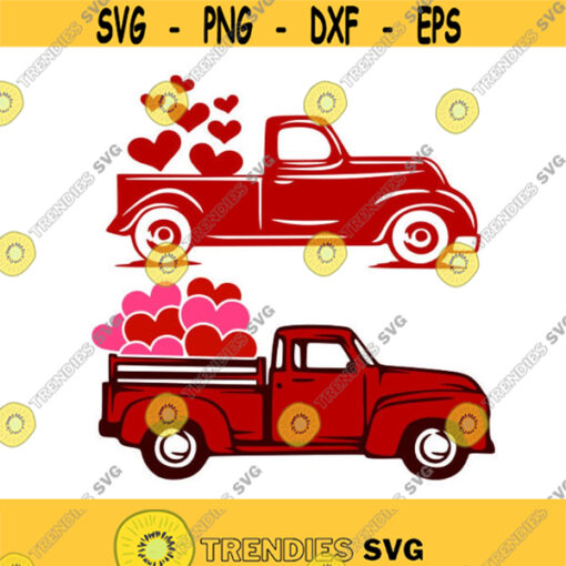 Pickup Heart Love Truck Valentines day Cuttable Design SVG PNG DXF eps Designs Cameo File Silhouette Design 1486