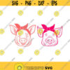 Pig Animal Farm Bandana Cuttable Design SVG PNG DXF eps Designs Cameo File Silhouette Design 1515