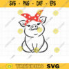 Pig Bandana Svg Png Baby Pig with Bandana Svg Clipart Pig with Headband Little Girl Pig Cute Farm Pig Animal Svg Dxf Cut File for Cricut copy