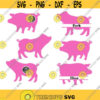 Pig SVG cut file pig monogram svg silhouette files Cricut files farm svg farm animal svg bacon svg pork svg svg file svg dxf eps. .jpg