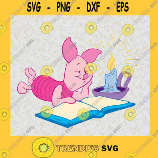 Piglet Learning Winnie The Pooh SVG Digital Files Cut Files For Cricut Instant Download Vector Download Print Files