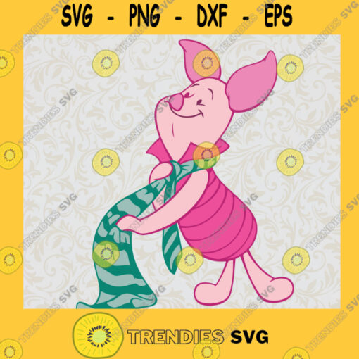 Piglet with Scarves Fictional Character SVG Digital Files Cut Files For Cricut Instant Download Vector Download Print Files