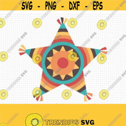 Pinata SVG. Fiesta Cinco de Mayo SVG. Kids Mexican Party PNG Clipart Traditional Mexico Star Pinata Cut Files. Vector Cutting Machine File Design 467