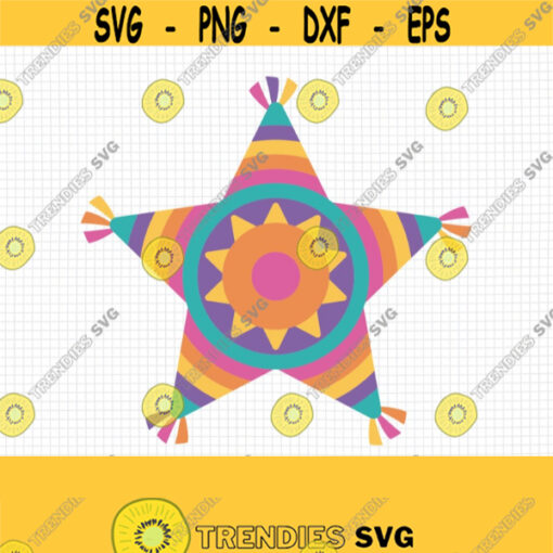 Pinata SVG. Fiesta Cinco de Mayo SVG. Kids Mexican Party PNG Clipart Traditional Mexico Star Pinata Cut Files. Vector Cutting Machine File Design 468