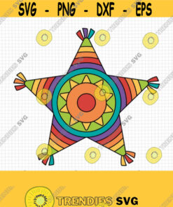 Pinata SVG. Fiesta Cinco de Mayo SVG. Kids Mexican Party PNG Clipart Traditional Mexico Star Pinata Cut Files. Vector Cutting Machine File Design 469