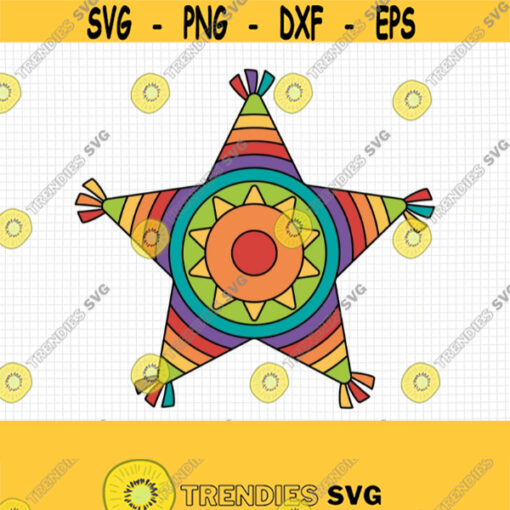 Pinata SVG. Fiesta Cinco de Mayo SVG. Kids Mexican Party PNG Clipart Traditional Mexico Star Pinata Cut Files. Vector Cutting Machine File Design 469