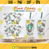 Pine Cones Starbucks Cup SVG Pine branches svg Starbuck Cup SVG DIY Venti for Cricut 24oz venti cold cup Digital Download Design 284