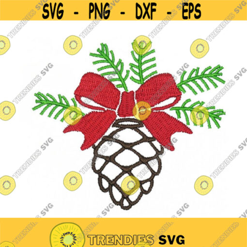Pine cone Pinecone ribbon Christmas Tree design Machine Embroidery INSTANT DOWNLOAD pes dst Design 1159