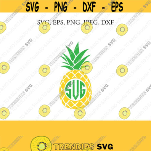 Pineapple Monogram SVGPineapple SVG Pineapple Clipart SVG Files Cricut Silhouette Cut Files