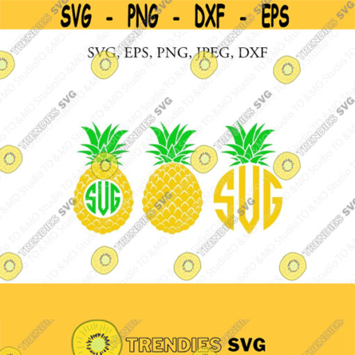 Pineapple Monogram SVGPineapple SVGSummer Svg Pineapple Clipart SVG Files Cricut Silhouette Cut Files