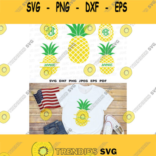 Pineapple SVG Pineapple Bundle svg filesPineapple Monogram frame Pineapple Clip artInstant download Cricut Design Shirt Clipart vector