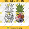 Pineapple SVG file Pineapple Flowers SVG file Floral Pineapple svg Pineapple Floral svg pineapple cut file summer svg files fruit svg