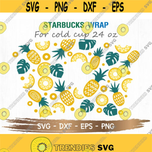 Pineapple Starbucks Cup SVG Pineapple SVG Fruit of Summer svg DIY Venti for Cricut 24oz venti cold cup Instant Download Design 164