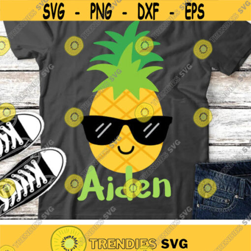 Pineapple Svg Kawaii Pineapple Svg Cute Pineapple Face Svg Dxf Eps Boy Shirt Design Birthday Svg Summer Silhouette Cricut Cut Files Design 3070 .jpg