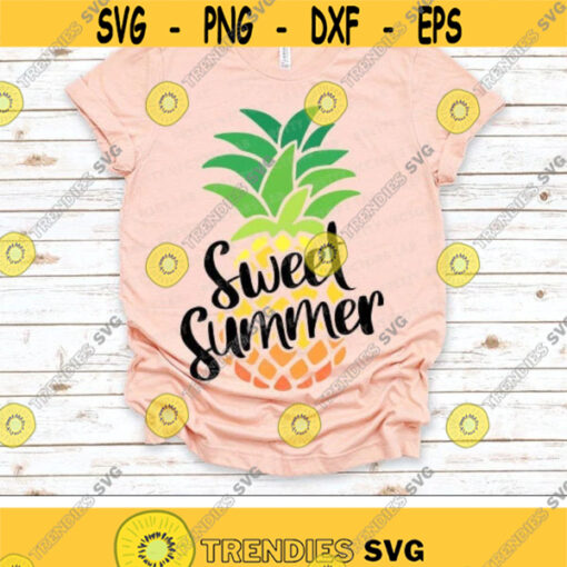 Pineapple Svg Summer Svg Beach Svg Dxf Eps Png Sweet Summer Cut Files Tropical Svg Vacation Pineapple Shirt Design Silhouette Cricut Design 3084 .jpg