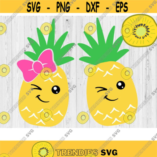 Pineapple Wink Svg Cute Pineapple Svg Pineapple Svg Kawaii Pineapple Svg Summer Clip Art svg dxf png eps Cut files Design 551 .jpg