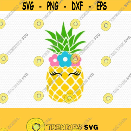 Pineapple svg cute Pineapple eyelashes svg Summer Svg Vacation svg summer Pineapple svg for CriCut Silhouette svg jpg png dxf Design 66