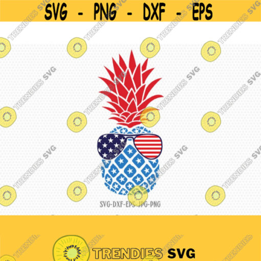 Pineapple usa 4th of july svg Pineapple svg Fourth of July SVG 4th of July Svg Patriotic SVG Cricut Silhouette Cut File svg dxf eps Design 337
