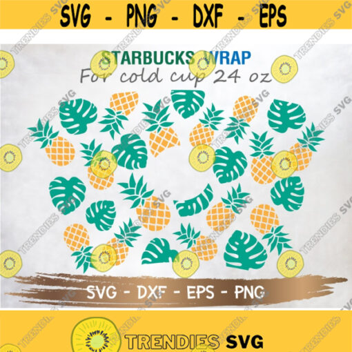 Pineapples Starbuck Cup SVG Pineapple SVG DIY Venti for Cricut 24oz venti cold cup Instant Download Design 98